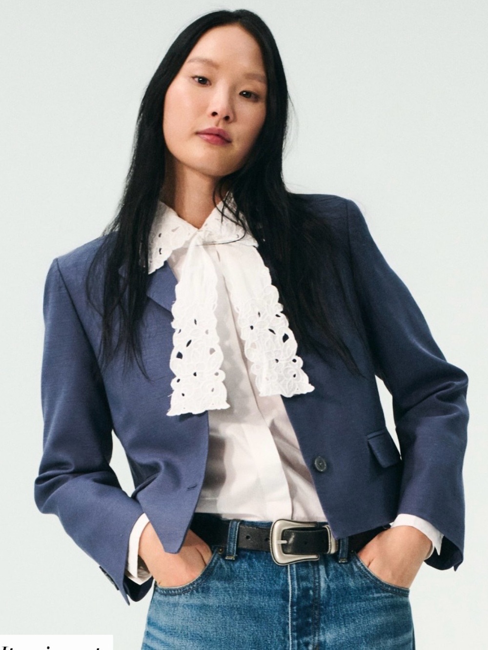 J. Crew White Lace Tie-Neck Shirt - Picture 4 of 5